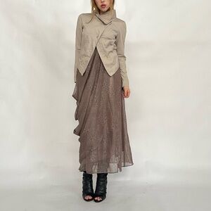 Vintage Nita Ideas Cotton Asymmetrical Tan Jacket